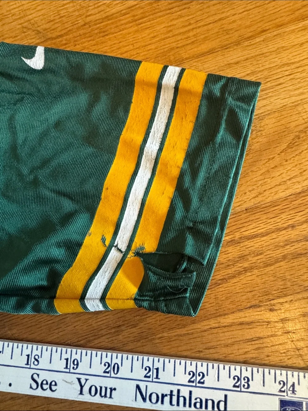 Nike Kids Green Bay Packers Favre Green and Yellow Football Jersey with #4